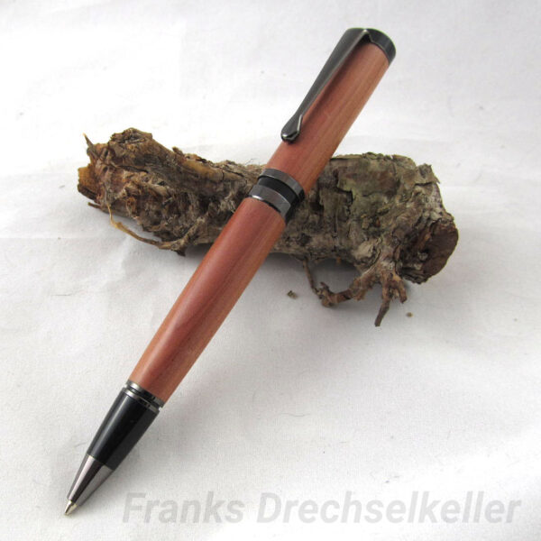 Drehkugelschreiber Modell "Palach", Farbe Gun Metal, Holz Wacholder