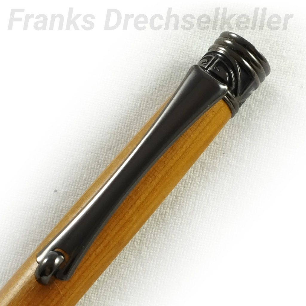 Drehkugelschreiber Modell "Cabot II", Farbe Gun Metal, Holz Eibe – Bild 2