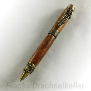 Drehkugelschreiber Modell "Radfahrer", Farbe Antik Messing, Holz Bubinga