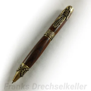 Drehkugelschreiber Modell "Radfahrer", Farbe Antik Messing, Holz Cocobolo