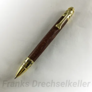 Druckkugelschreiber "Hund", Farbe Gold, Holz Bangossi
