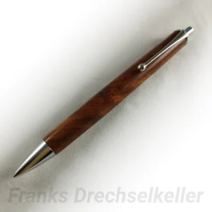Druckkugelschreiber "Köln", Farbe Chrom, Holz Bubinga