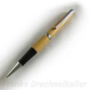 Drehkugelschreiber "Mimas", Farbe Satin Chrom, Holz Kirsche