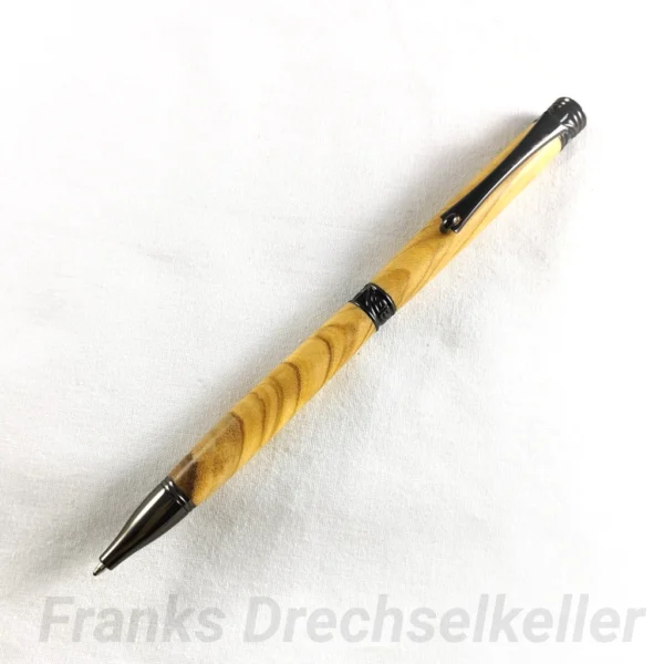 Drehkugelschreiber "Cabot II", Farbe Gun Metal, Holz Olive