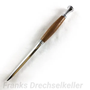 Brieföffner mit zwei Doppelringen, Holz Nussbaum