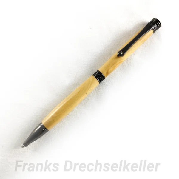 Drehkugelschreiber "Cabot II", Farbe Gun Metal, Holz Apfel