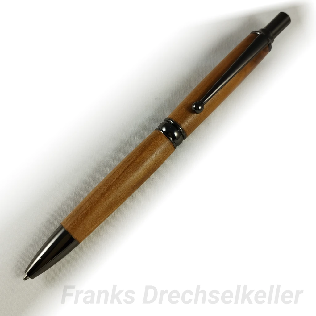 Druckkugelschreiber "Pan", Farbe Gun Metal, Holz Apfel