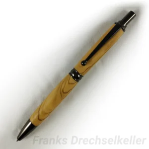 Druckkugelschreiber "Pan", Farbe Gun Metal, Holz Olive