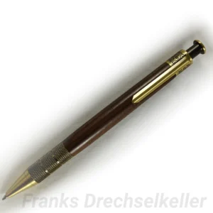 Druckkugelschreiber "Rosetta", Farbe Antik Messing, Holz Santos Palisander