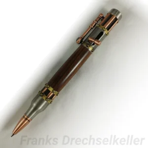 Kugelschreiber mit Bajonettverschluss "Uranus", Farbe Kupfer, Zinn, Messing, Holz Santos Palisander