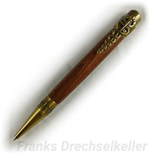 Drehkugelschreiber "Medical", Farbe Antik Messing, Holz Bubinga