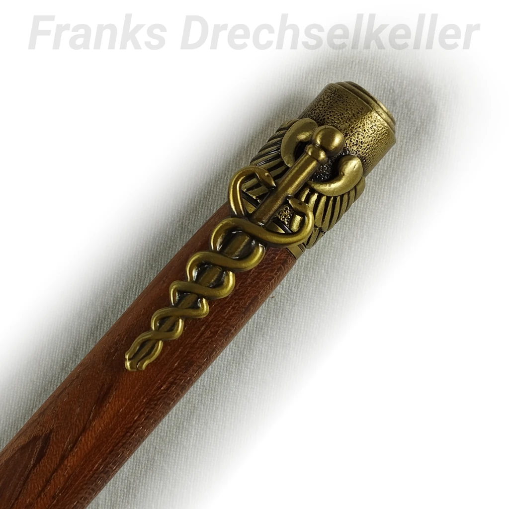 Drehkugelschreiber "Medical", Farbe Antik Messing, Holz Bubinga – Bild 2