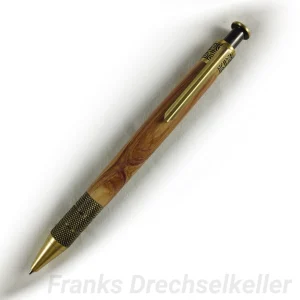 Druckkugelschreiber "Rosetta", Farbe Antik Messing, Holz Flieder