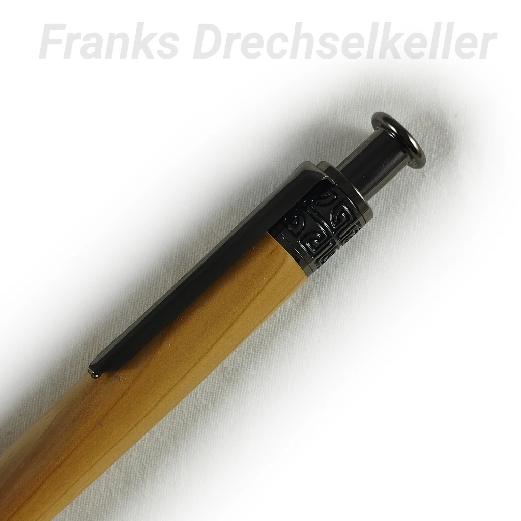 Druckkugelschreiber "Rosetta", Farbe Gun Metal, Holz Eibe – Bild 2