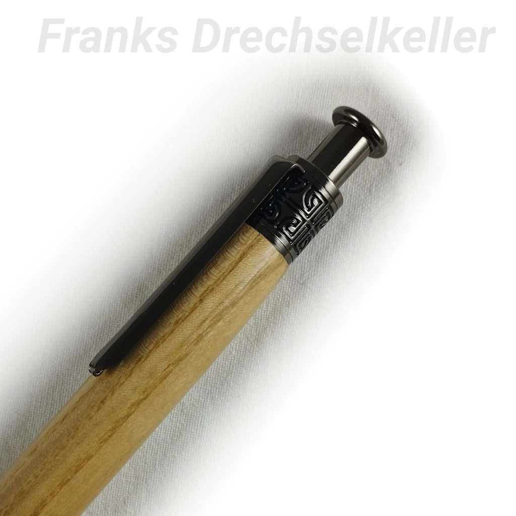 Druckkugelschreiber "Rosetta", Farbe Gun Metal, Holz Esche – Bild 2