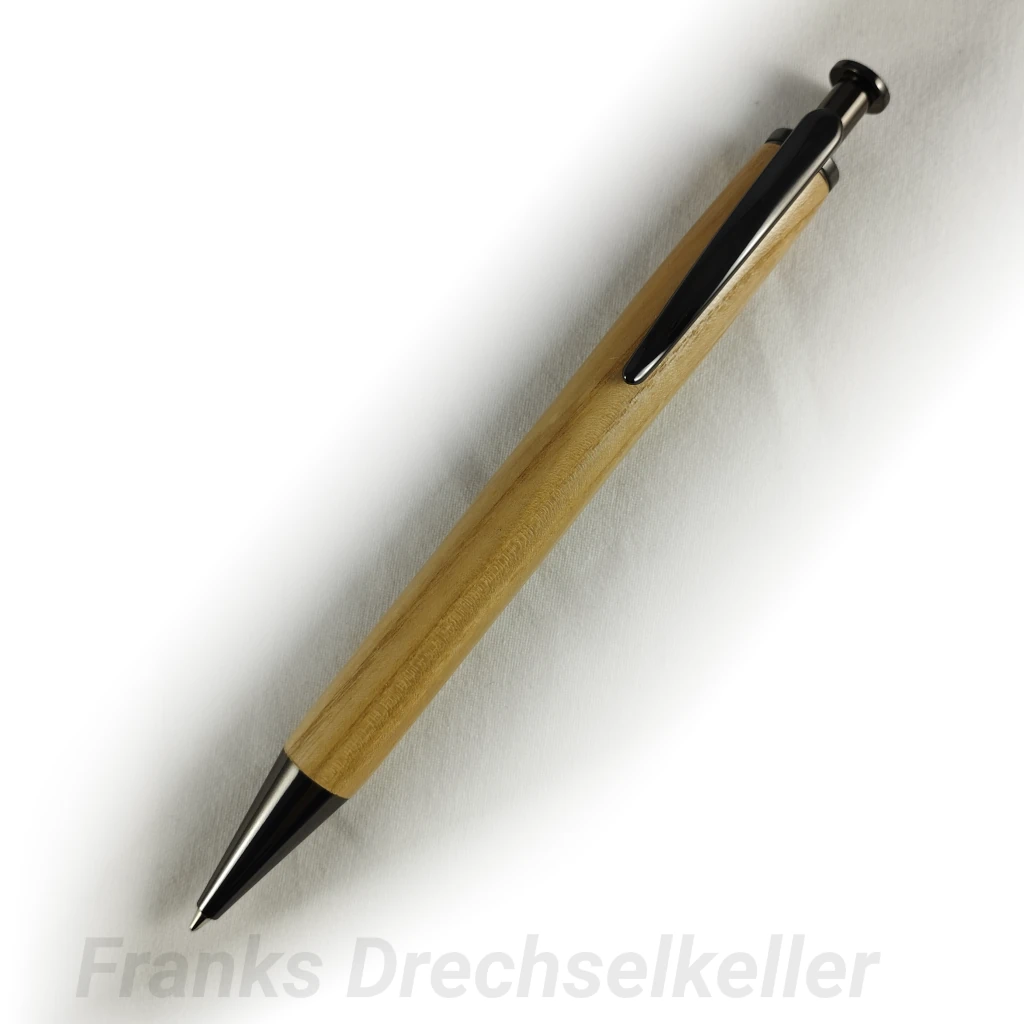 Druckkugelschreiber "Olst", Farbe Gun Metal, Holz Esche