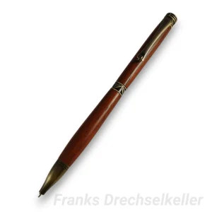 Drehkugelschreiber "Cabot II", Farbe Antik Messing, Holz Padouk