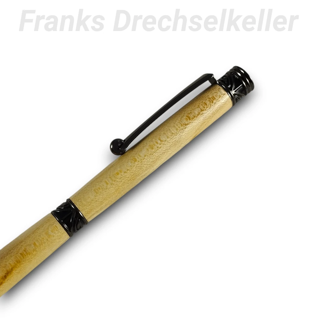 Drehkugelschreiber "Cabot II", Farbe Gun Metal, Holz Ahorn – Bild 2