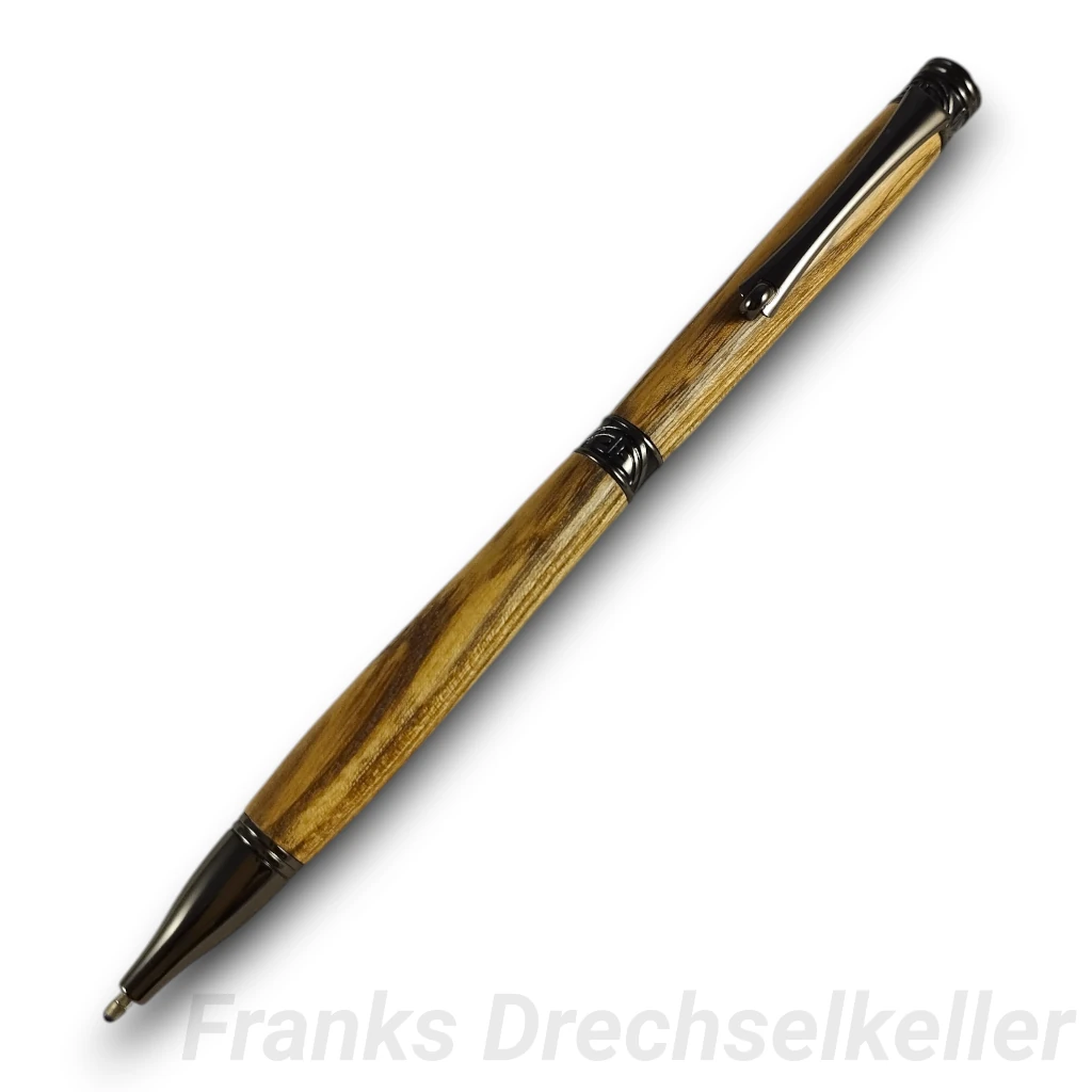 Drehkugelschreiber "Cabot II", Farbe Gun Metal, Holz Esche