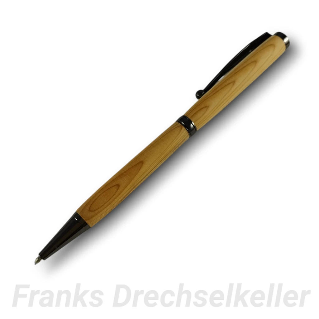 Drehkugelschreiber "Pluto", Farbe Gun Metal, Holz Eibe – Bild 2