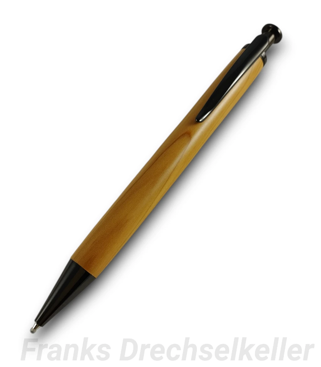 Druckkugelschreiber "Olst", Farbe Gun Metal, Holz Eibe