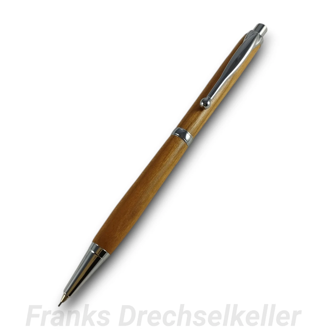 Druckbleistift "Pluto Druckbleistift", Farbe Chrom, Holz Nussbaum