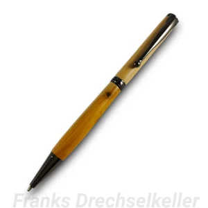 Drehkugelschreiber "Pluto", Farbe Gun Metal, Holz Eibe