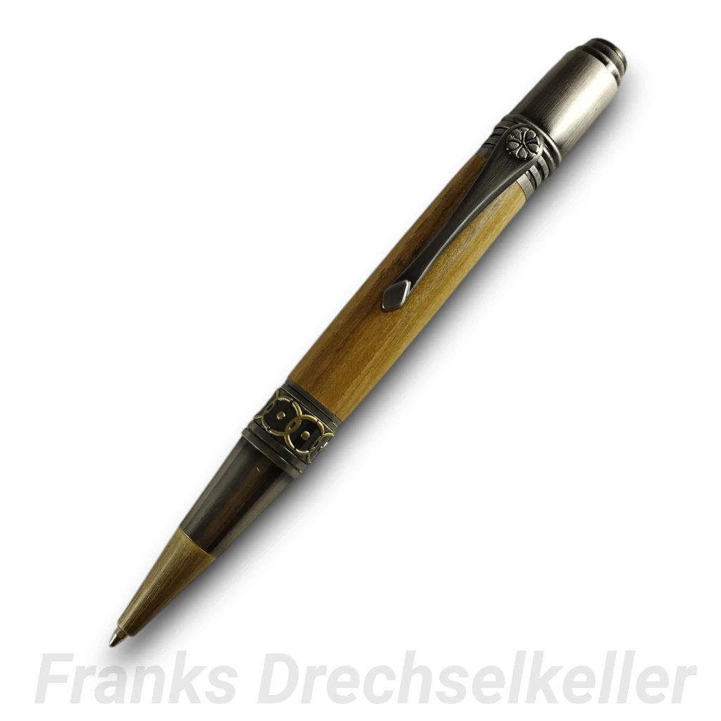 Drehkugelschreiber "Aquila", Farbe Antik Bronze, Holz Robinie