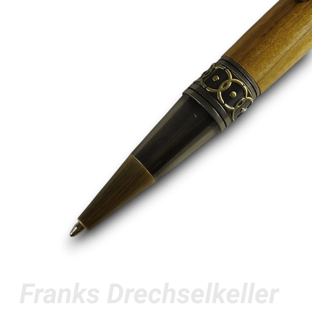 Drehkugelschreiber "Aquila", Farbe Antik Bronze, Holz Robinie – Bild 3