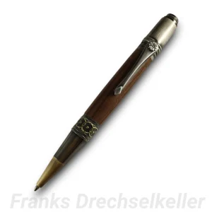Drehkugelschreiber "Aquila", Farbe Antik Bronze, Holz Santos Palisander