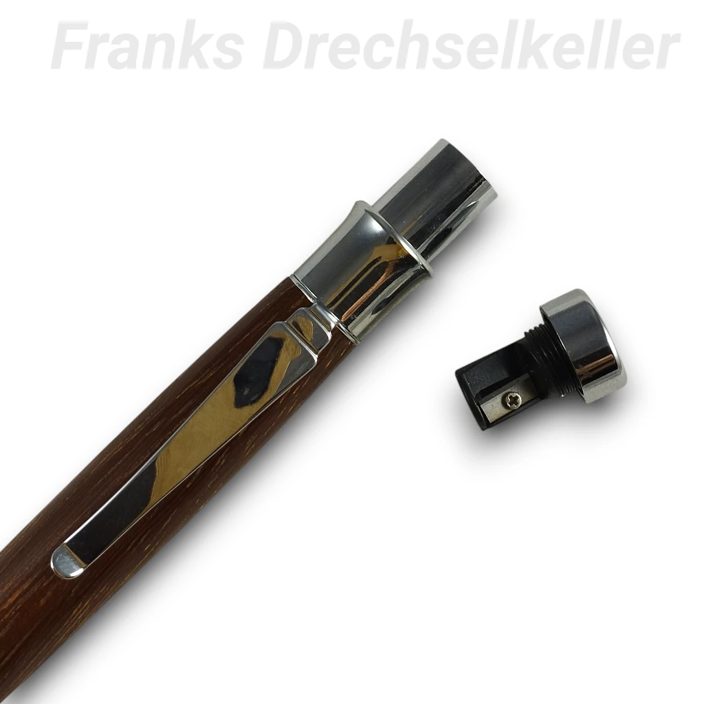 Druckbleistift "Ulysses", Farbe Chrom, Holz Bangossi – Bild 2