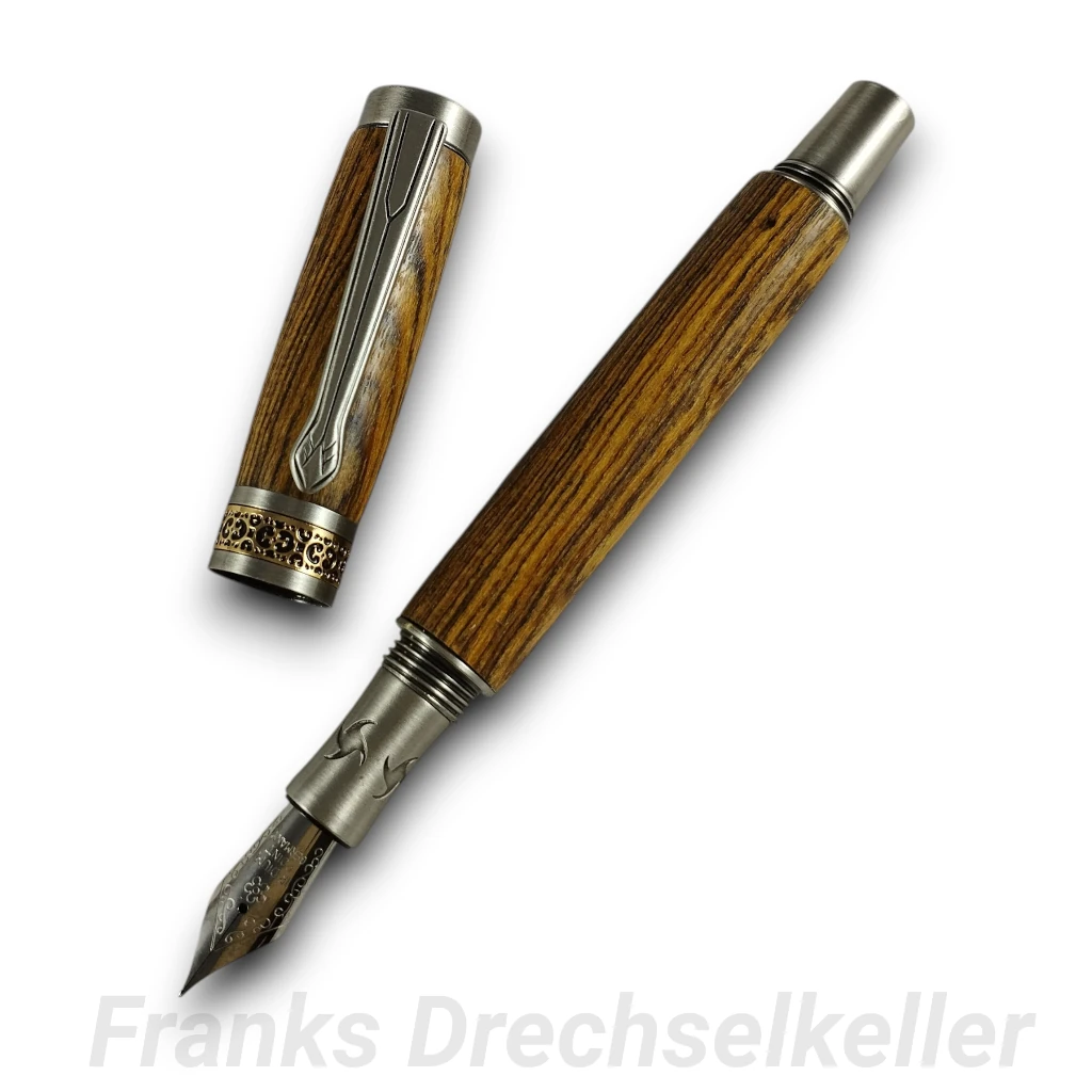Füller "Alvaldi", Farbe Antik Zinn, Holz Bocote – Bild 2