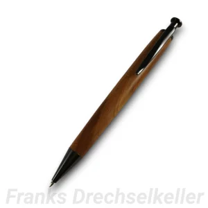 Druckkugelschreiber "Olst", Farbe Gun Metal, Holz Zwetschge