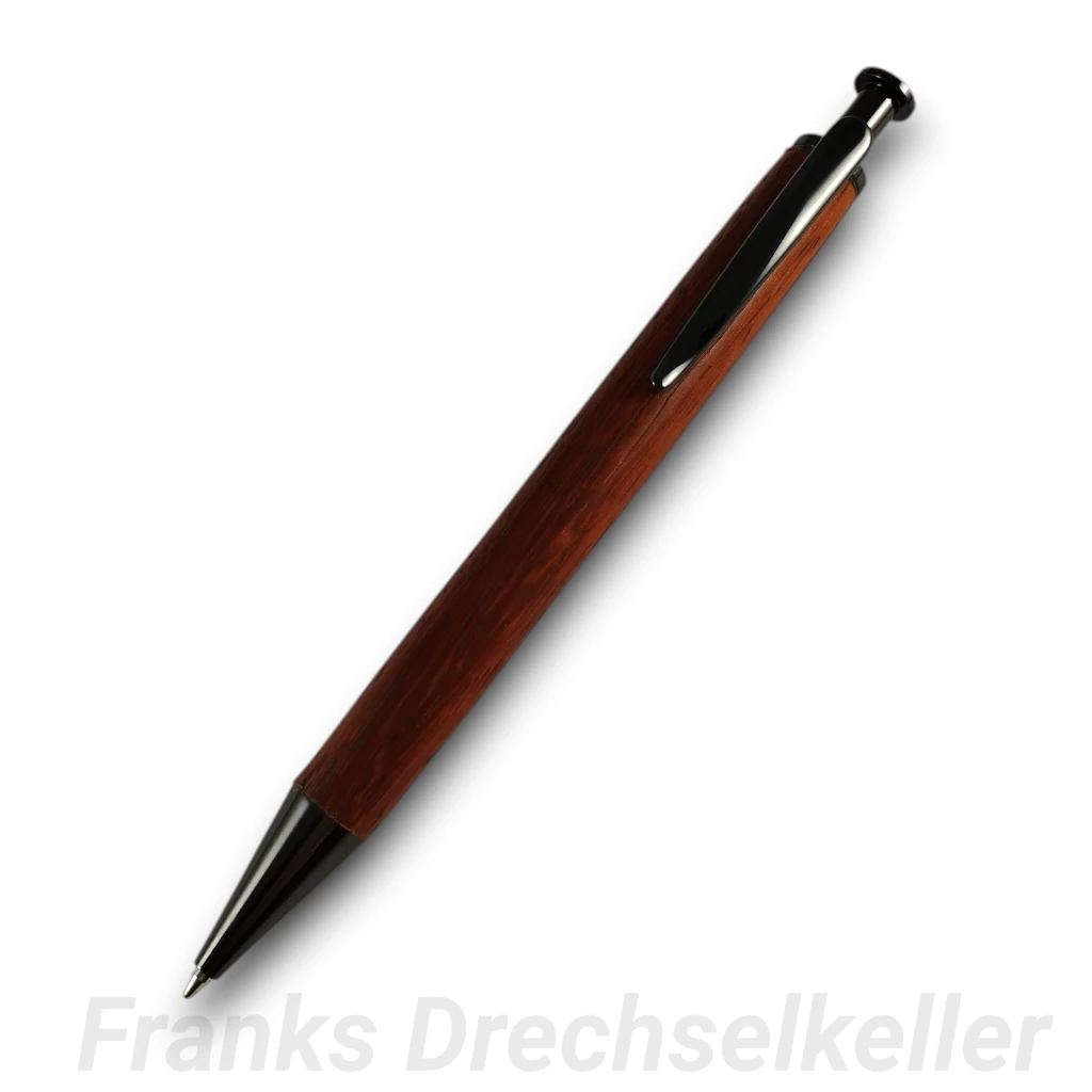 Druckkugelschreiber "Olst", Farbe Gun Metal, Holz Padouk