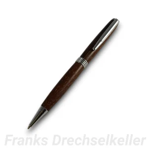 Drehkugelschreiber "Libra", Farbe Chrom, Holz Bangossi