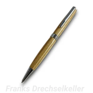 Drehkugelschreiber "Libra", Farbe Chrom, Holz Esche
