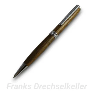 Drehkugelschreiber "Libra", Farbe Chrom, Holz Ovangkol