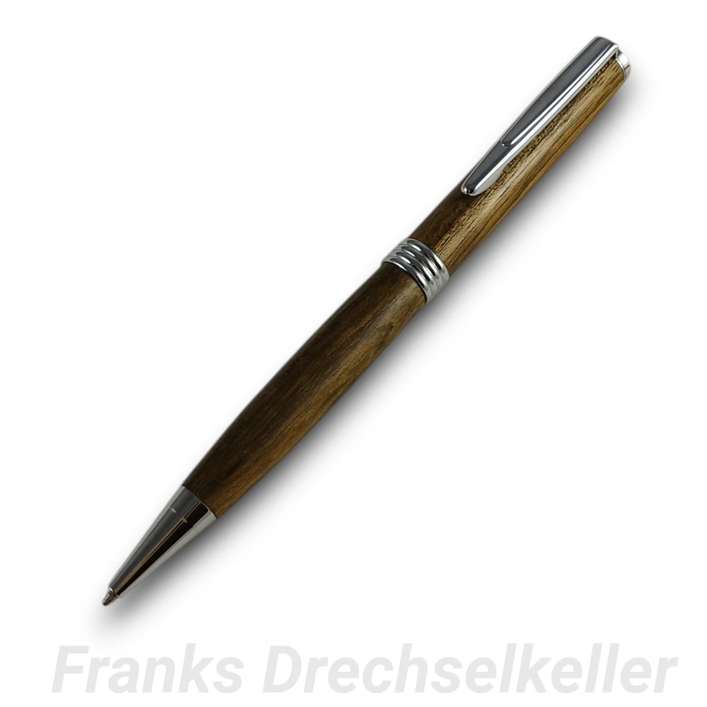 Drehkugelschreiber "Libra", Farbe Chrom, Holz Ovangkol