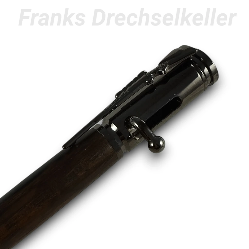 Kuli mit Repetiermechanik "Hunter", Farbe Gun Metal, Holz Makkassar-Ebenholz – Bild 2