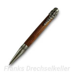 Drehkugelschreiber "Medical", Farbe Antik Zinn, Holz Bubinga