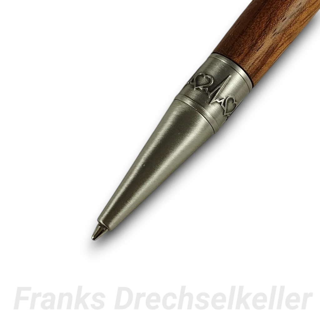 Drehkugelschreiber "Medical", Farbe Antik Zinn, Holz Bubinga – Bild 3