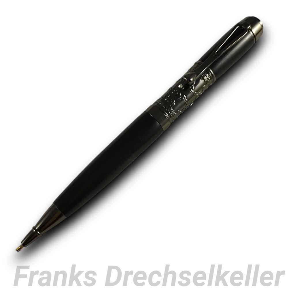 Drehkugelschreiber "Fabiola", Farbe Gun Metal, Holz Ebenholz