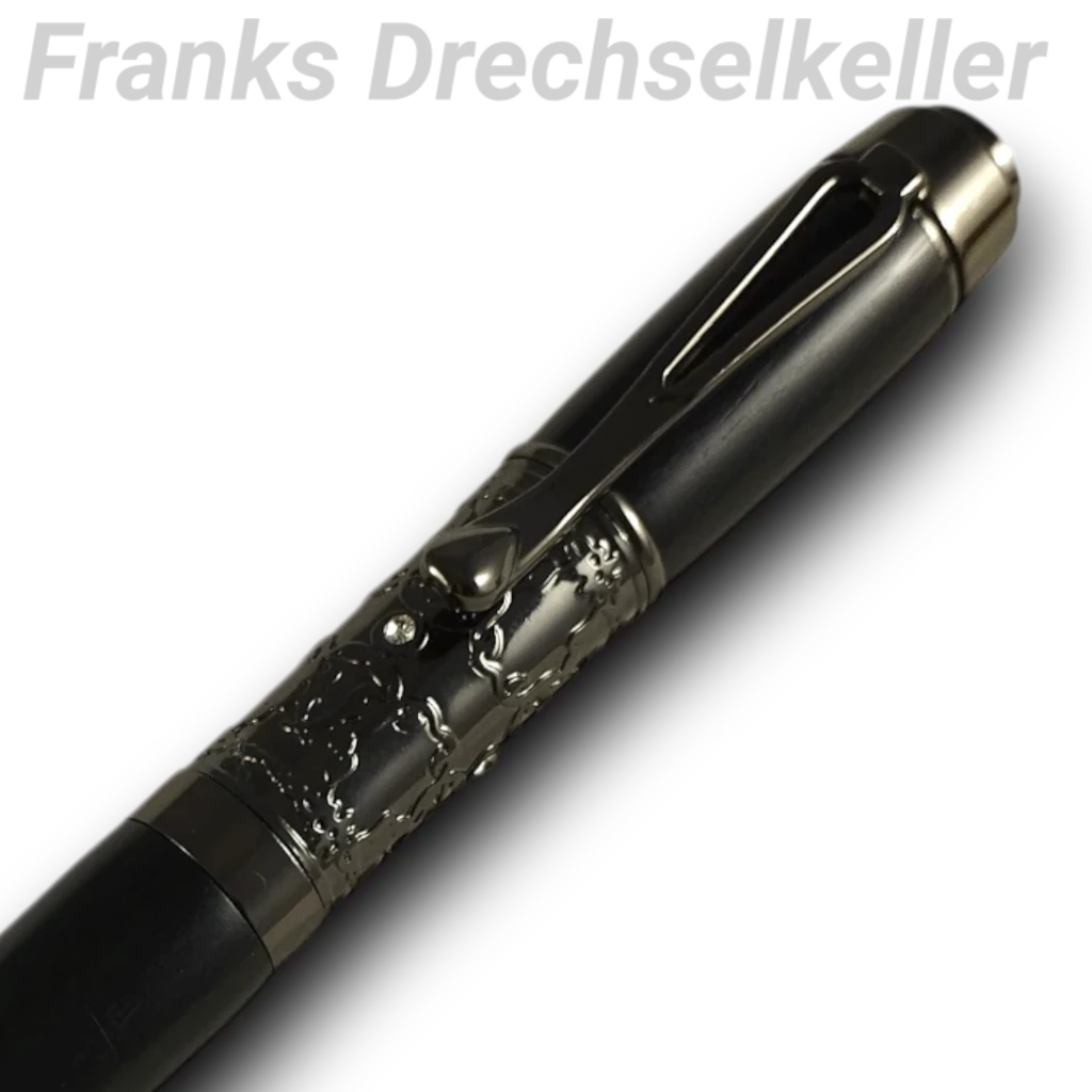 Drehkugelschreiber "Fabiola", Farbe Gun Metal, Holz Ebenholz – Bild 2