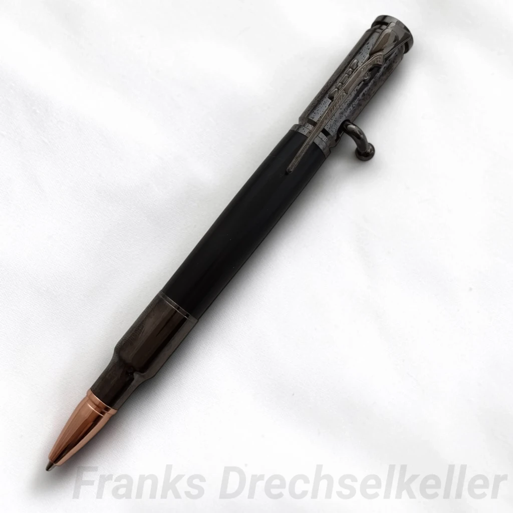Kuli mit Repetiermechanik "Hunter", Farbe Gun Metal, Holz Ebenholz