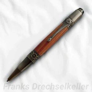 Drehkugelschreiber "Aquila", Farbe Antik Messing, Holz Rosenholz