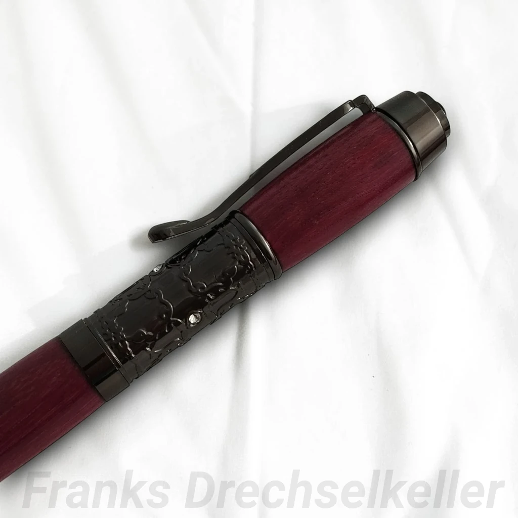 Drehkugelschreiber "Fabiola", Farbe Gun Metal, Holz Amaranth – Bild 2