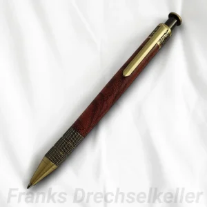 Druckkugelschreiber "Rosetta", Farbe Antik Messing, Holz Ebiara X-Cut