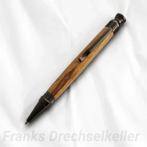 Drehkugelschreiber "Zeta", Farbe Gun Metal, Holz Esche
