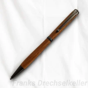 Drehkugelschreiber "Pluto", Farbe Gun Metal, Holz Goldregen